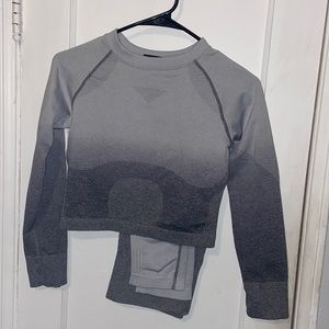 PRETTYLITTLETHING Gray Ombre Seamless Top + Pants Bundle